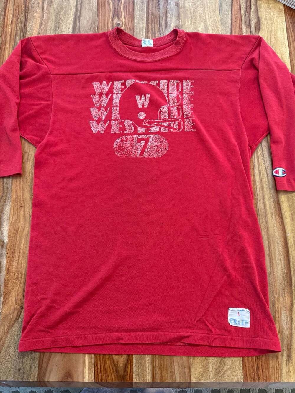 Vintage 80’s Champion Westside Football Jersey Size L Red